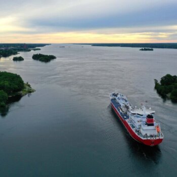 Freighter Heading East Brockville Narrows 2